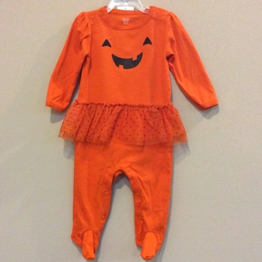 Halloween Pumpkin Tutu Outfit Carters Just One You One Piece Footie Baby Girl 9M